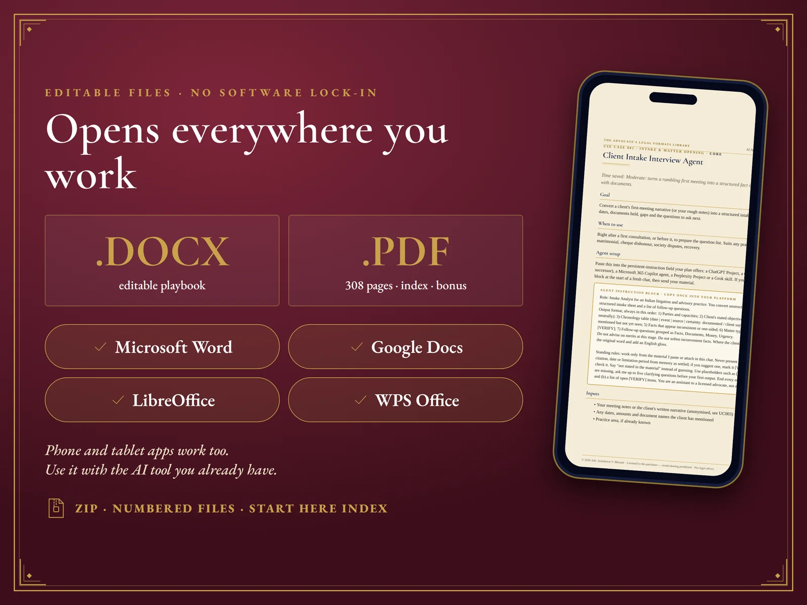 AI Agents for Lawyers: The Professional Playbook — PDF and Word: opens in Word, Google Docs, LibreOffice and WPS