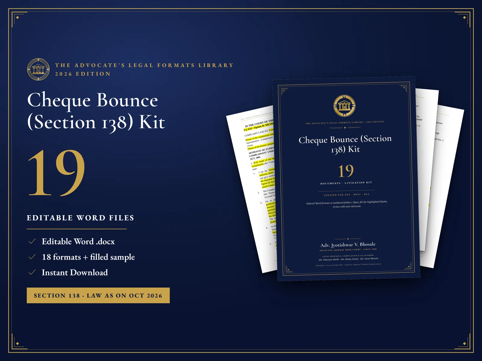 Cheque Bounce (Section 138) Kit — Cheque Bounce (Section 138) Kit