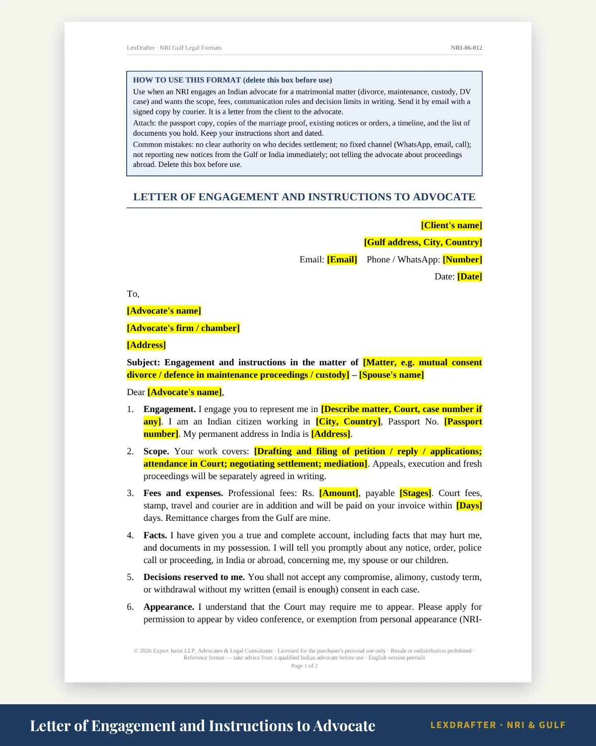 NRI Matrimonial Pack (all communities) — What is inside: 44 formats