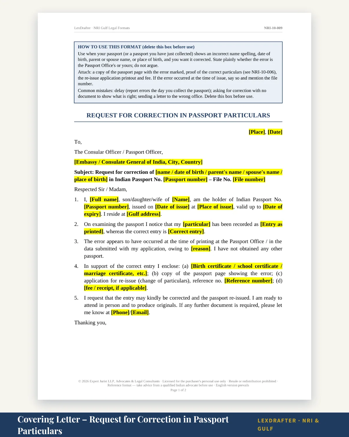 Passport & Family Visa Pack — What is inside: 38 formats