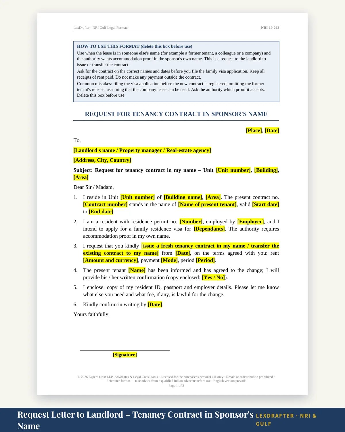 Passport & Family Visa Pack — Word + PDF · instant download · reference formats