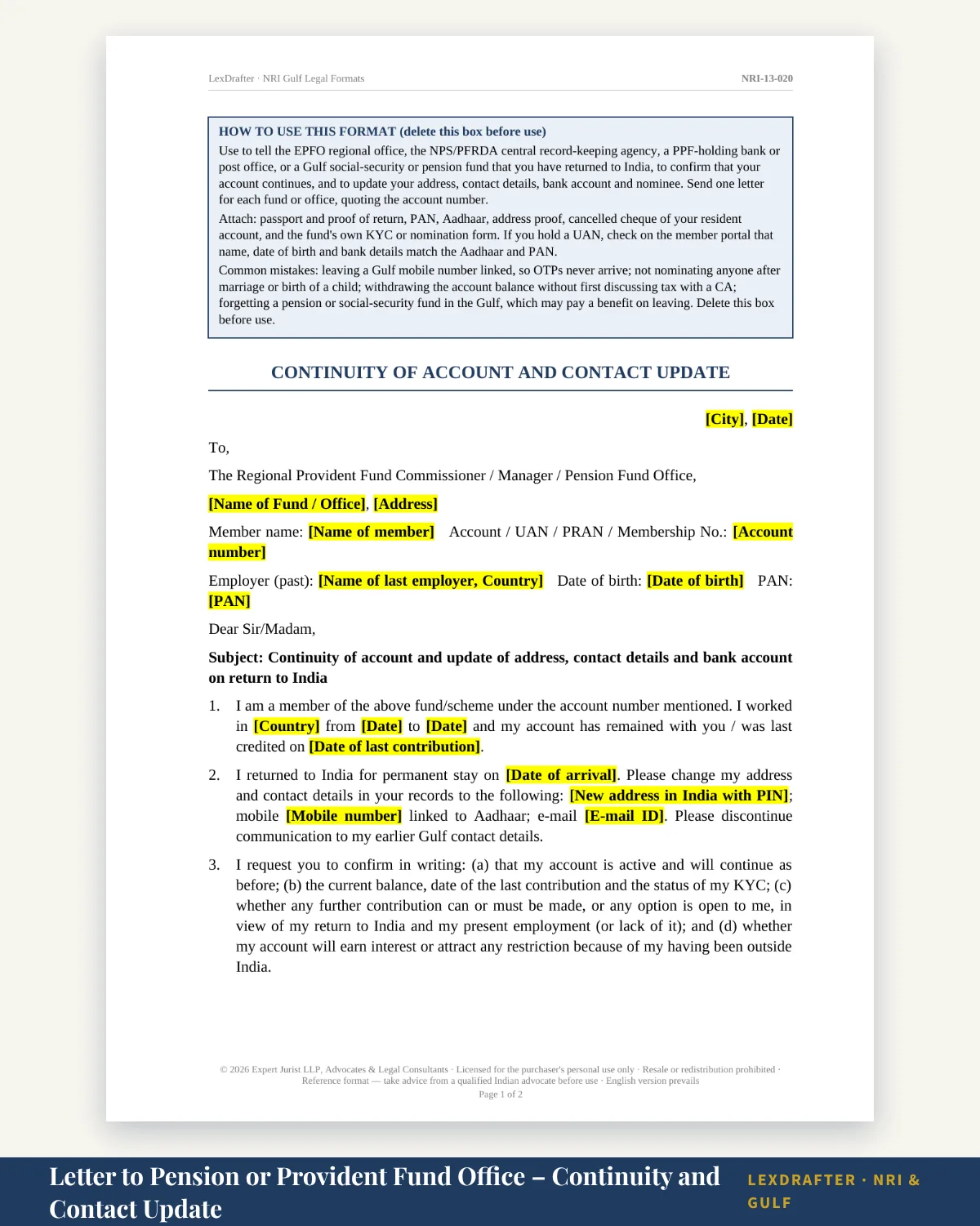 Return to India Pack — Word + PDF · instant download · reference formats