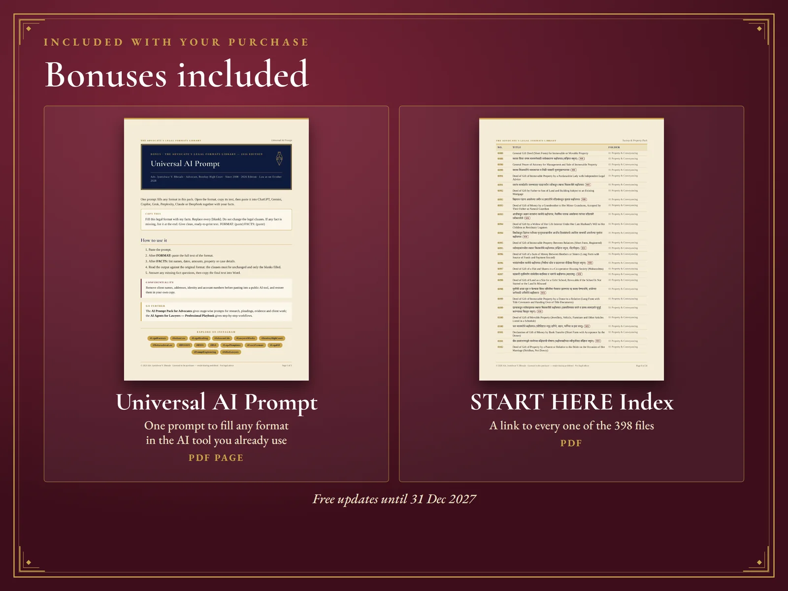 Society & Property Pack: 199 Legal Formats — Bonus: Universal AI Prompt page