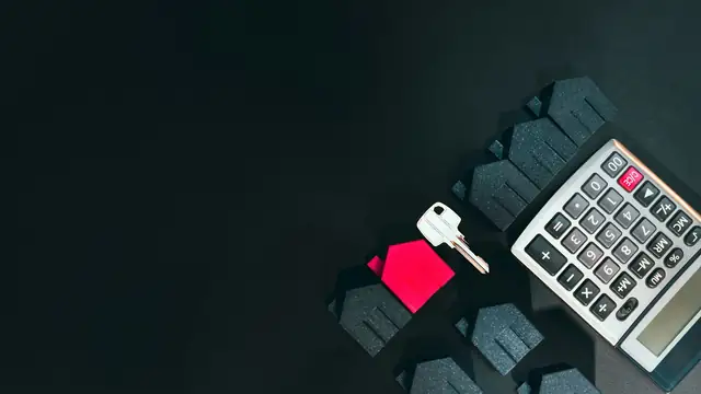 House key, model house and calculator